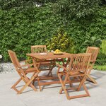 vidaXL Ensemble à manger de jardin 5 Pièces Bois d'acacia solide