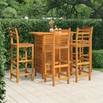 vidaXL Ensemble de bar de jardin 5 Pièces Bois d'acacia solide