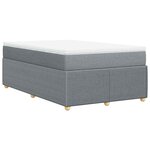 vidaXL Sommier à lattes de lit avec matelas Gris clair 120x200cm Tissu