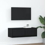 vidaXL Meuble TV chêne noir 80x31x25 5 cm bois d'ingénierie