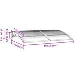 vidaXL Auvent de porte Noir 150x100 cm Polycarbonate