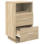 vidaXL Tables de chevet 2 Pièces avec 2 tiroirs chêne sonoma 36x36x68 cm