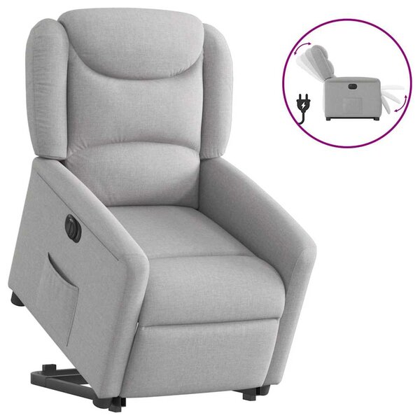 vidaXL Fauteuil inclinable électrique gris nuage tissu