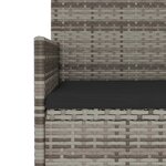vidaXL Salon de jardin 4 Pièces avec coussins Gris Résine tressée