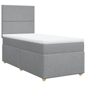 vidaXL Sommier à lattes de lit avec matelas gris clair 80x200 cm tissu