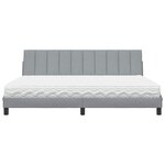 vidaXL Lit avec matelas Hanko gris clair 200x200 cm tissu
