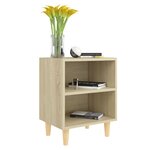 vidaXL Tables de chevet pieds en bois 2 Pièces Chêne sonoma 40x30x50 cm