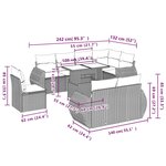 vidaXL Salon de jardin avec coussins 9 Pièces beige résine tressée