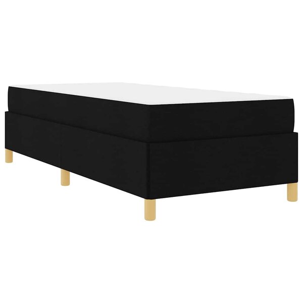 vidaXL Lit à ressorts avec matelas Noir et Blanc 90 x 200 cm tissu