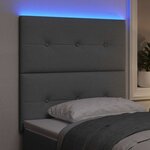 vidaXL Tête de Lit LED avec des lumières à LED Gris clair 100 cm tissu