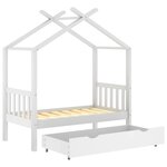 vidaXL Cadre de lit enfant avec tiroir blanc pin massif 70x140 cm