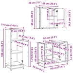 vidaXL Ensemble de mobilier de salle de bain 3 Pièces Chêne noir