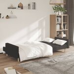 vidaXL Canapé-lit à 2 places noir tissu