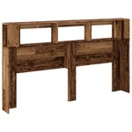 vidaXL Tête de lit à LED vieux bois 180x18 5x103 5cm bois d'ingénierie
