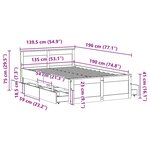 vidaXL Cadre de lit sans matelas avec tête de lit blanc 135x190 cm pin