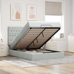vidaXL Cadre de lit ottoman avec matelas gris clair 140x200 cm velours