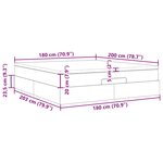 VidaXL Cadre de lit ottoman avec matelas bleu foncé 180x200 cm velours
