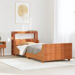 vidaXL Cadre de lit sans matelas cire marron 100x200cm bois pin massif