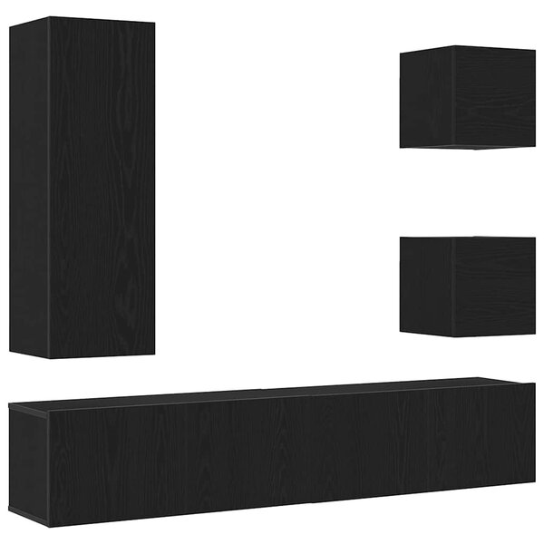 vidaXL Ensemble de meubles TV 6 Pièces Chêne noir 160 x 30 x 30.5 cm
