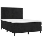 vidaXL Sommier à lattes de lit avec matelas Noir 140x190 cm Velours