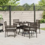vidaXL Ensemble de salle à manger de jardin 5 pièces en poly rattan marron