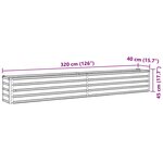 vidaXL Lit surélevé de jardin Acier galvanisé 320x40x45 cm Marron