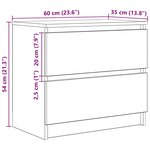 vidaXL Meuble TV chêne fumé 60x35x54 cm bois d'ingénierie
