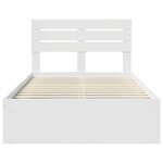 vidaXL Cadre de lit avec tête de lit Blanc 135 x 190 cm Pin massif