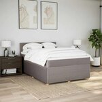 vidaXL Sommier à lattes de lit avec matelas Taupe 160x200 cm Tissu