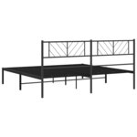 vidaXL Cadre de lit métal avec tête de lit noir 183x213 cm