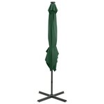 vidaXL Parasol de jardin en porte-à-faux et mât et lumières LED vert