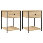vidaXL Tables de chevet 2 Pièces chêne sonoma 44x45x58 cm bois ingénierie