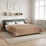 vidaXL Duvet complet toute l'année Matelassé Taupe 220 x 240 cm