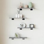 vidaXL Étagères murales 4 Pièces sonoma gris 40x10x1 5 cm bois ingénierie