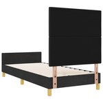vidaXL Cadre de lit avec tête de lit Noir 90 x 200 cm tissu