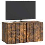 vidaXL Meuble TV mural Chêne fumé 59 5 x 31 x 30 cm Bois d'ingénierie