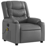 vidaXL Fauteuil de massage inclinable électrique gris similicuir