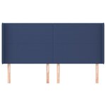 vidaXL Tête de lit avec oreilles Bleu 183x16x118/128 cm Tissu