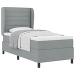 vidaXL Lit à ressorts avec matelas Gris clair 100 x 200 cm tissu