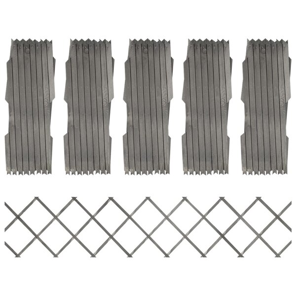 vidaXL Clôture à treillis 5 Pièces Gris Bois de sapin massif 180x30 cm