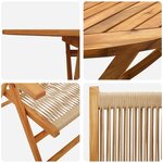 Set de jardin 7 pièces vidaXL beige en bois d'acacia et en poly rotin