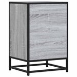vidaXL Table de chevet sonoma gris 40x34 5x60 cm bois ingénierie métal