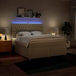 vidaXL Sommier à lattes de lit avec matelas Crème 180x200 cm Tissu