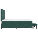 vidaXL Lit à ressorts avec tête de lit Vert foncé 200 x 140 cm Velours
