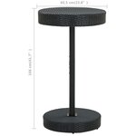 vidaXL Ensemble de bar de jardin 3 Pièces et coussins Résine tressée Noir