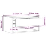 vidaXL Table de Nuit Murale avec tiroir Montage mural Marron 50 x 32 5 x 24 cm