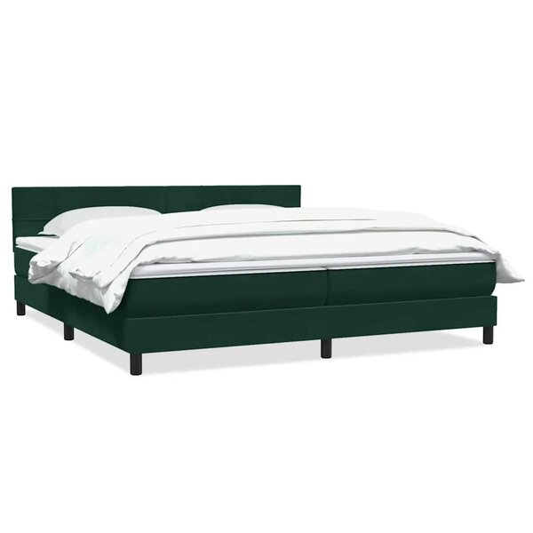 vidaXL Sommier à lattes de lit et matelas vert foncé 180x220cm velours