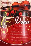 Carte meilleurs vœux doré avec enveloppe paroles chanson vive le vent d'hiver