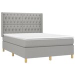 vidaXL Sommier à lattes de lit matelas LED Gris clair 140x190 cm Tissu