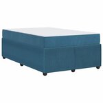 vidaXL Cadre de lit avec matelas Bleu 120 x 190 cm tissu